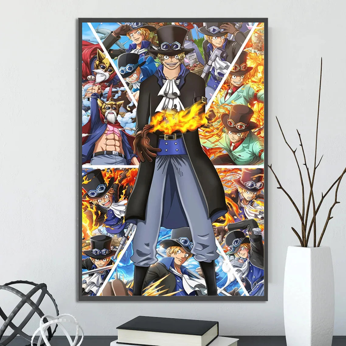 Anime ONE PIECE Self-Adhesive Poster - Sanji, Zoro, Luffy & Nami