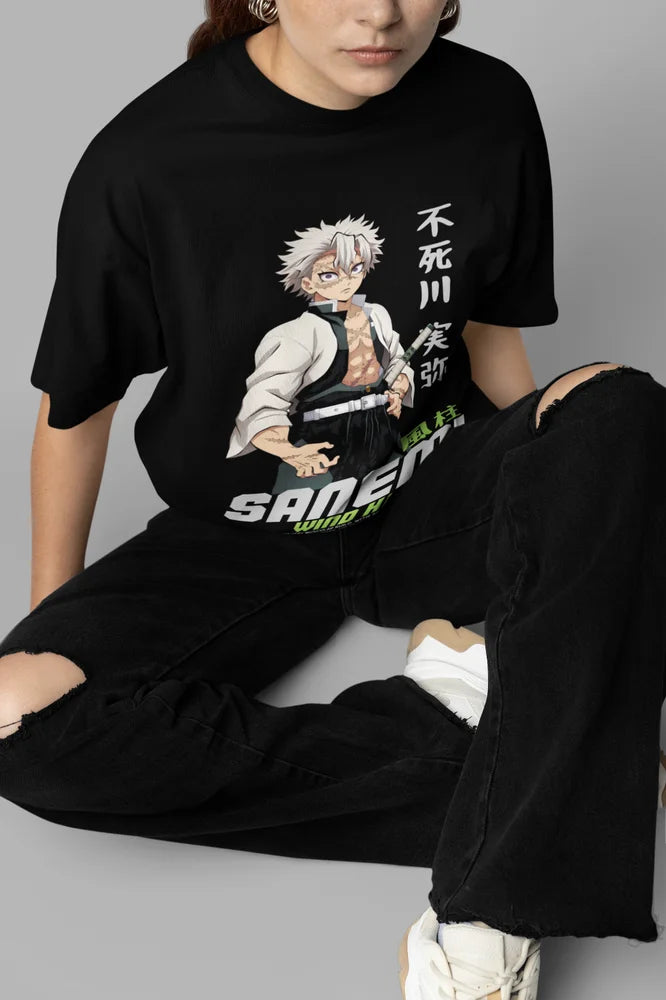 Sanemi Kokushibo Wind Hashira T-Shirt - Demon Slayer Anime Tee