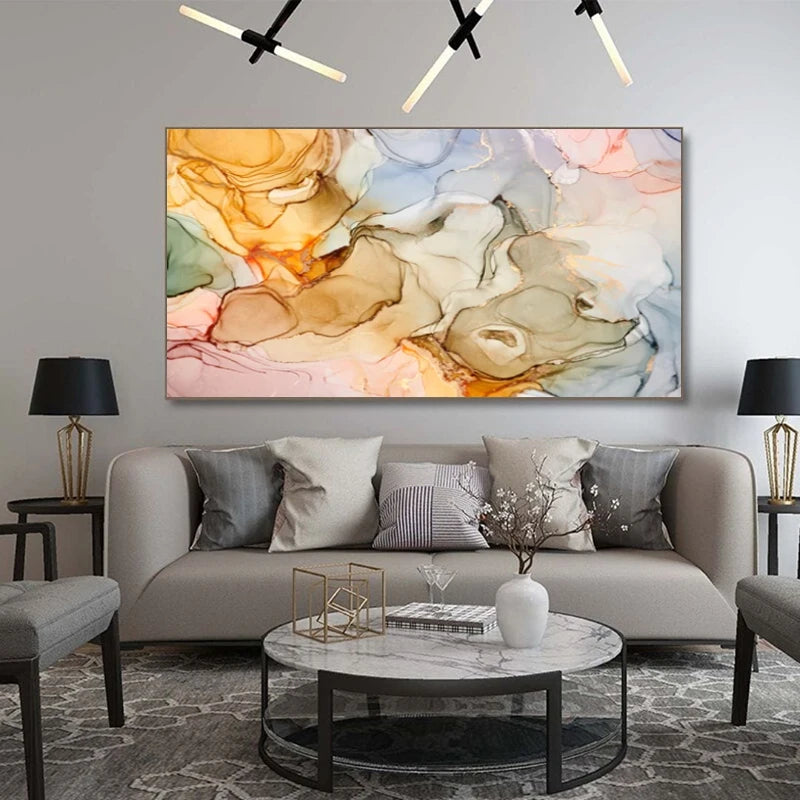 Modern Abstract Marble Canvas Art Print for Home Decor