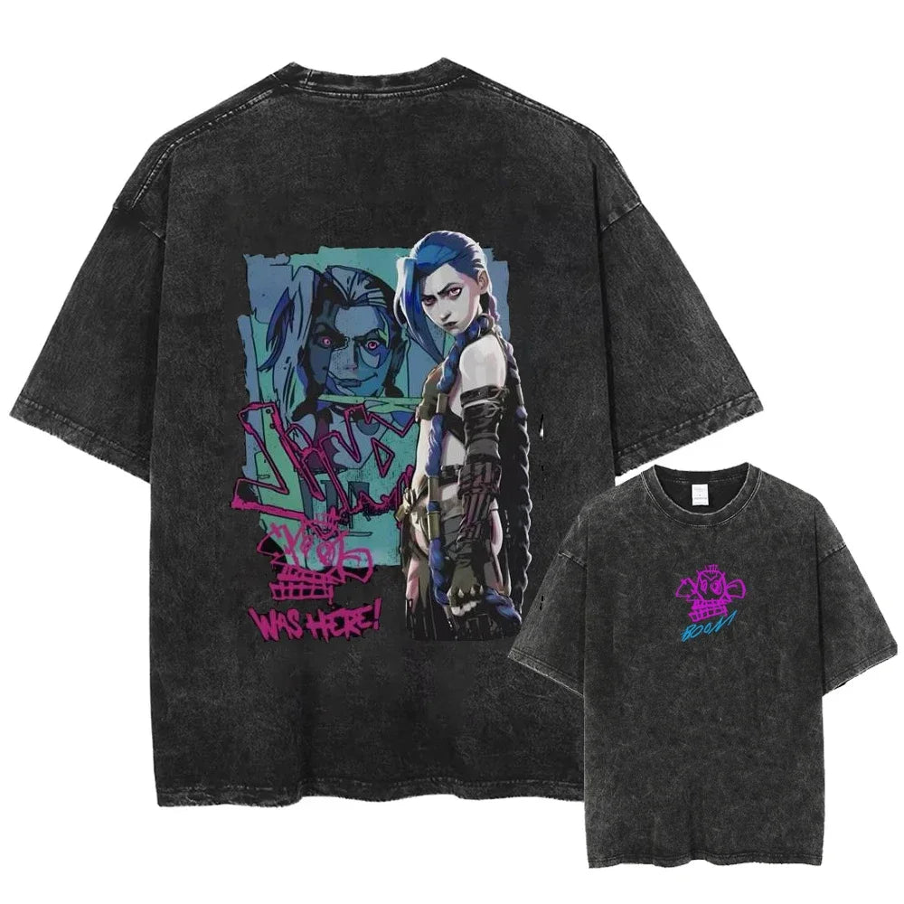 Arcane Jinx Vintage Graffiti T-Shirt for Men and Women