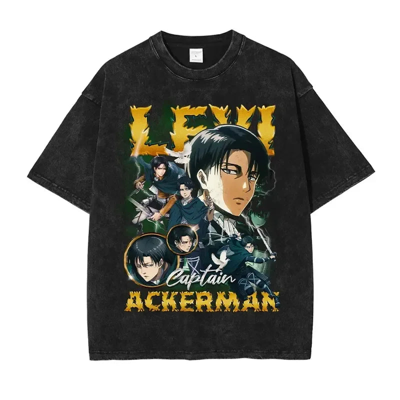 Mikasa Ackerman Vintage Washed Anime T-Shirt