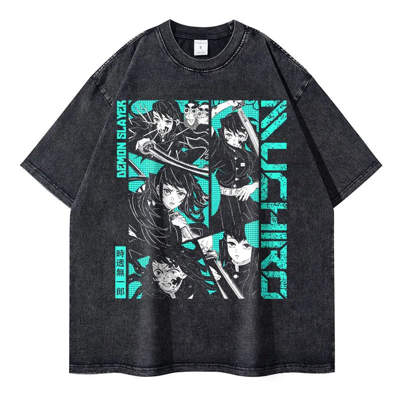 Anime Demon Slayer Vintage Washed T-Shirt