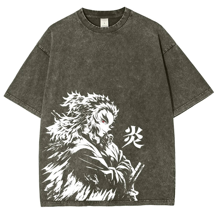 Anime Demon Slayer Rengoku Kyoujurou Oversized Shirt