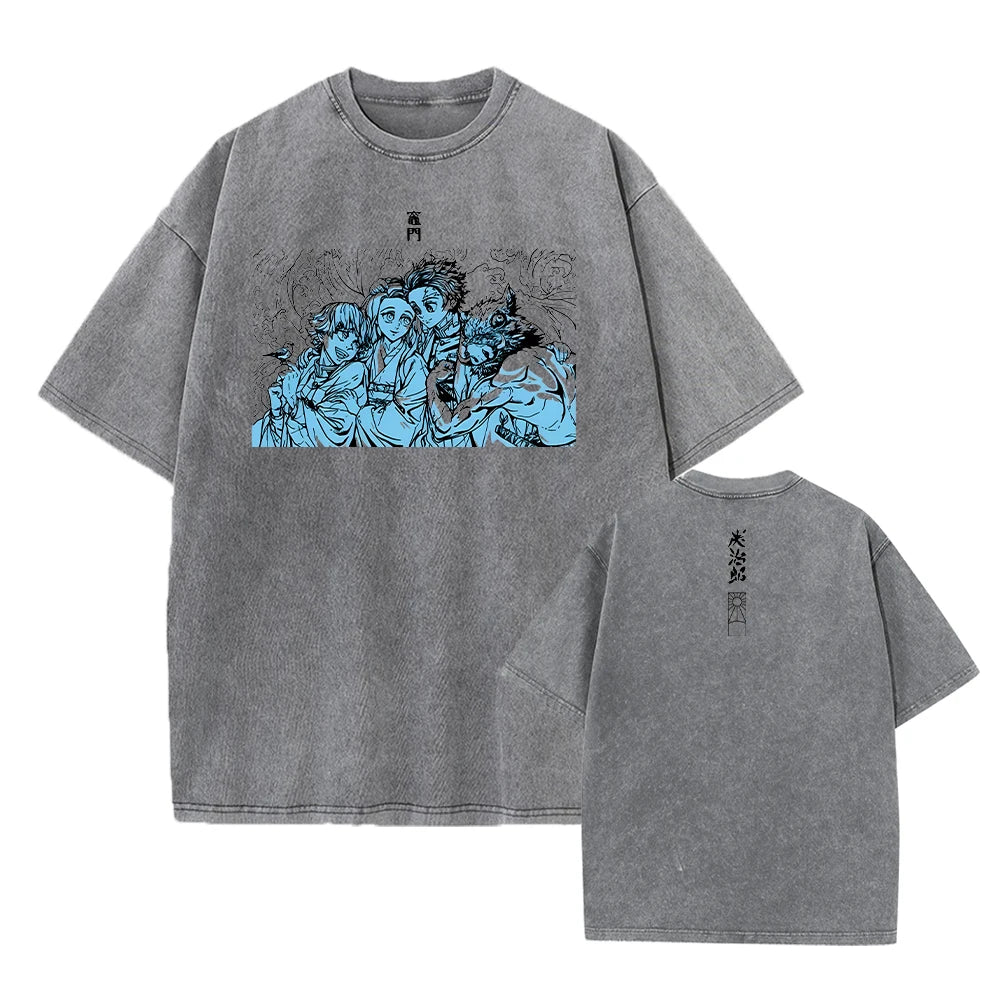 Harajuku Demon Slayer Vintage Oversized Graphic T-Shirt