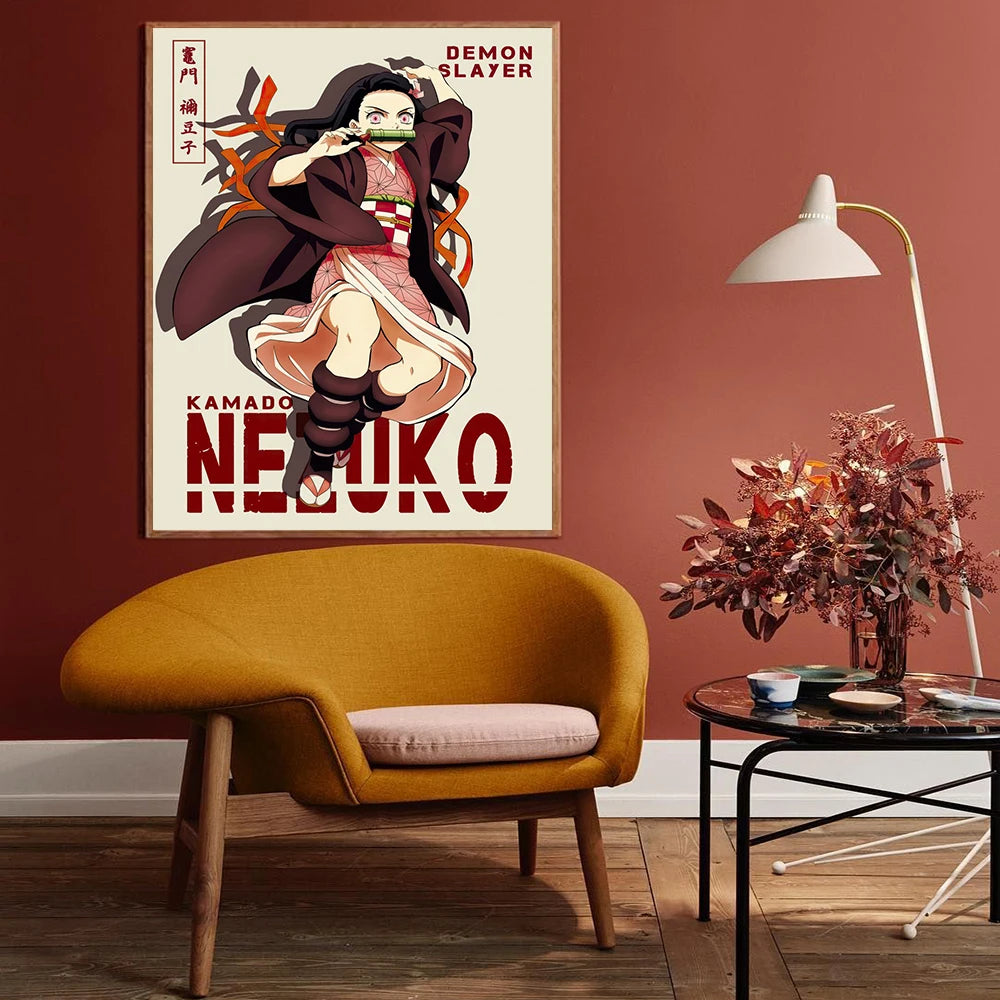 Anime Demon Slayer Canvas Poster - Tanjirou & Nezuko Wall Art