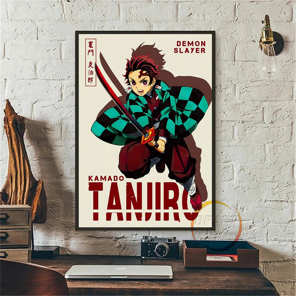 Anime Demon Slayer Canvas Poster - Tanjirou & Nezuko Wall Art