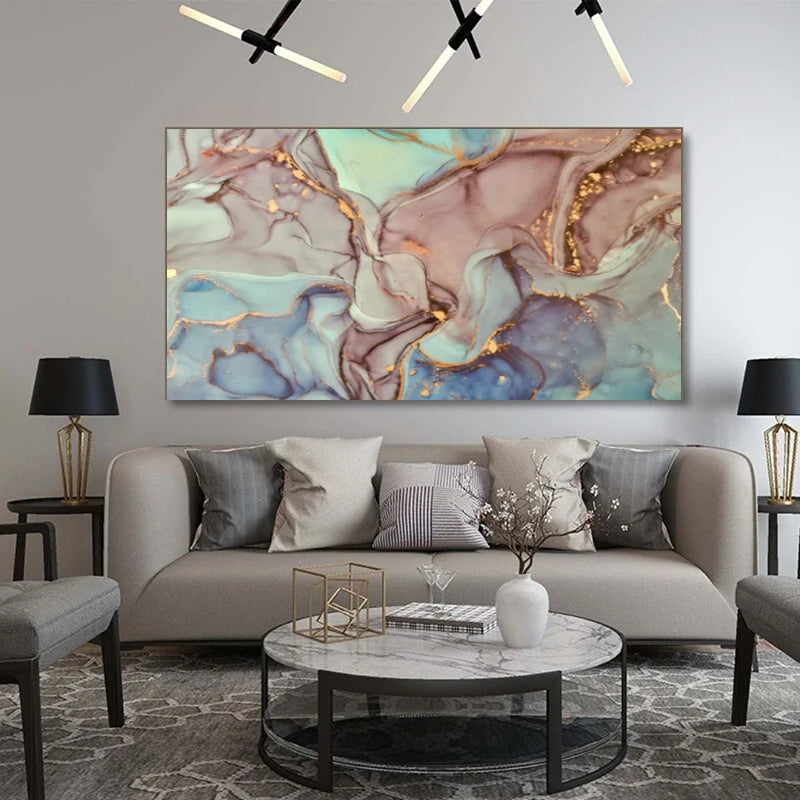 Modern Abstract Marble Canvas Art Print for Home Decor