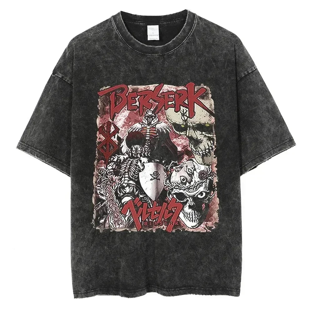 Vintage Washed Berserk Guts Graphic T-Shirt for Men