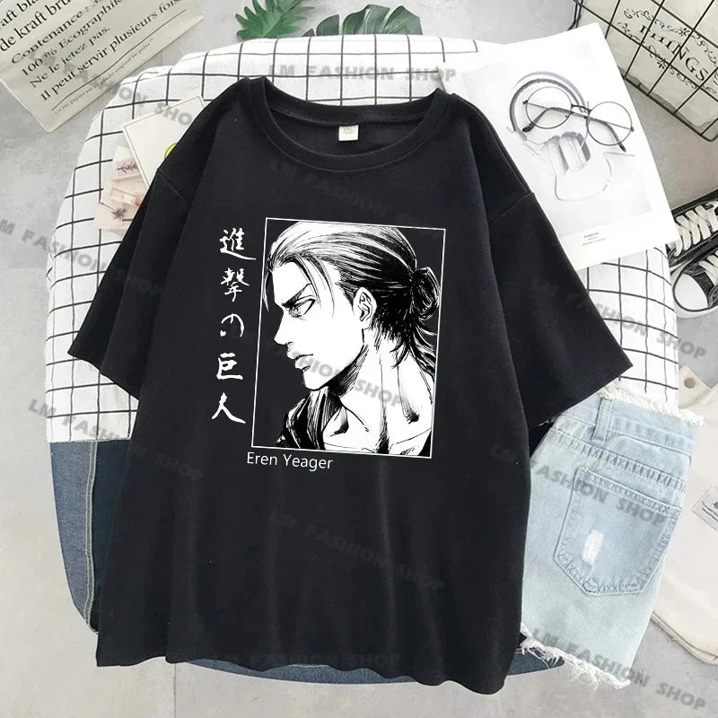 Attack On Titan Graphic Print T-Shirt - Unisex Casual Tee