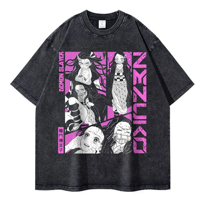 Anime Demon Slayer Vintage Washed T-Shirt