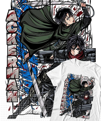 Anime Attack on Titan Levi & Mikasa Unisex T-Shirt