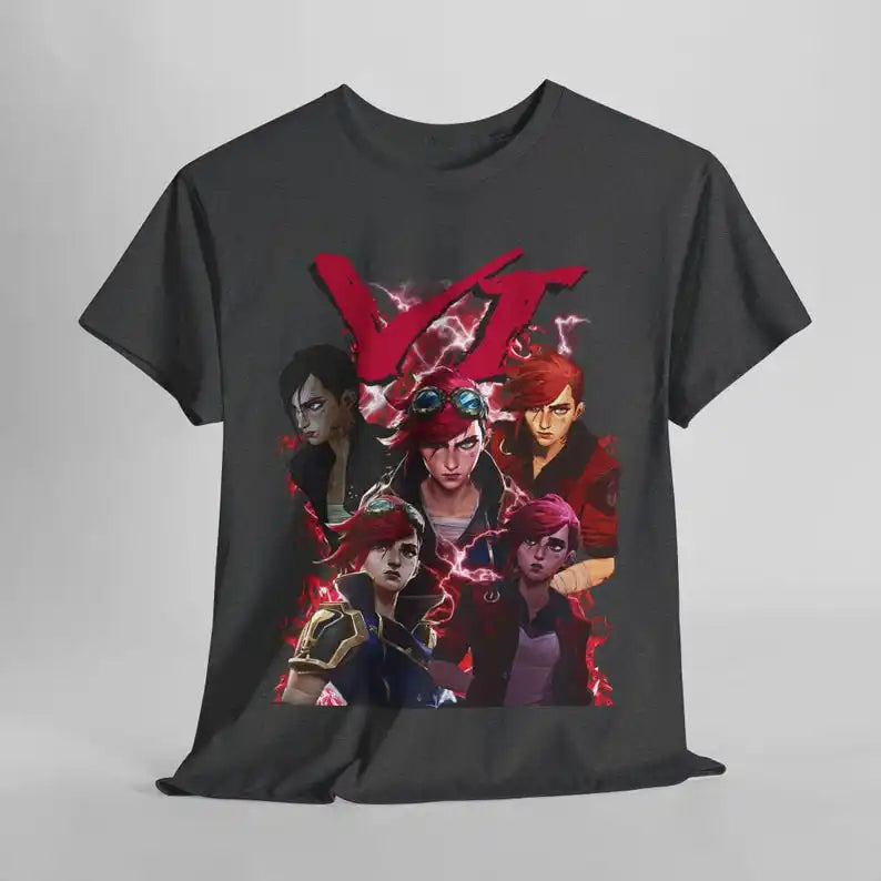 Vi Arcane Unisex Vintage Anime Streetwear T-Shirt