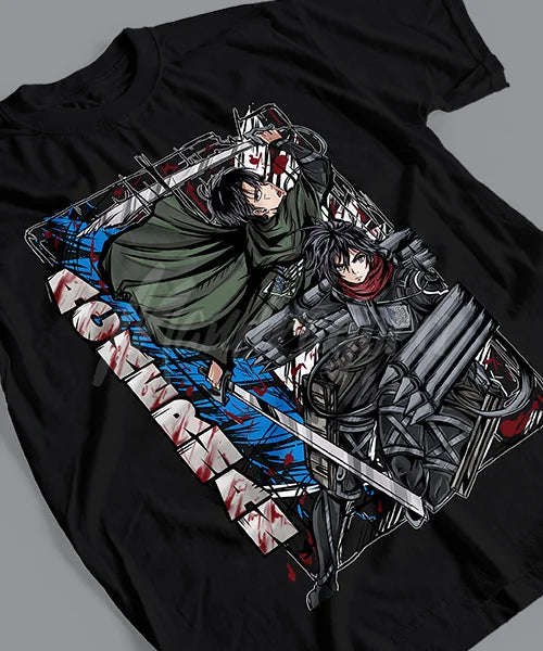 Anime Attack on Titan Levi & Mikasa Unisex T-Shirt