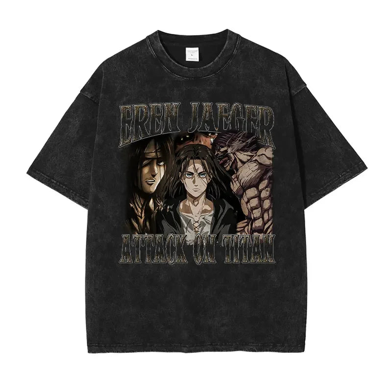 Anime Attack On Titan Oversized Vintage T-Shirt