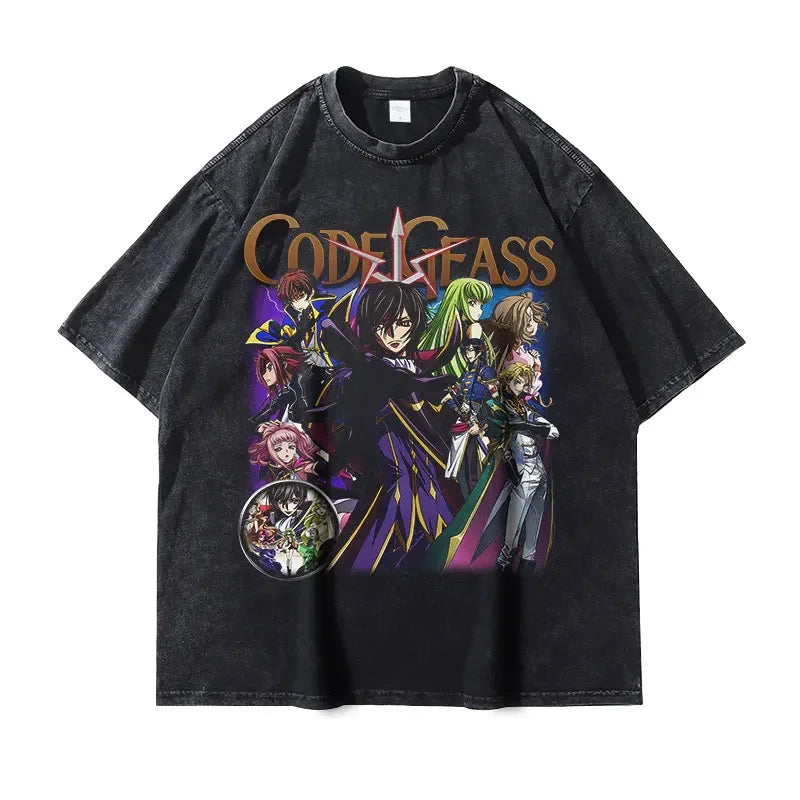 Anime CODE GEASS Vintage Washed Lelouch Lamperouge T-Shirt