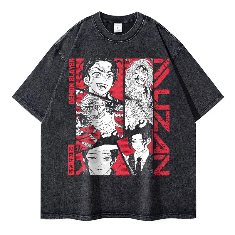 Anime Demon Slayer Vintage Washed T-Shirt