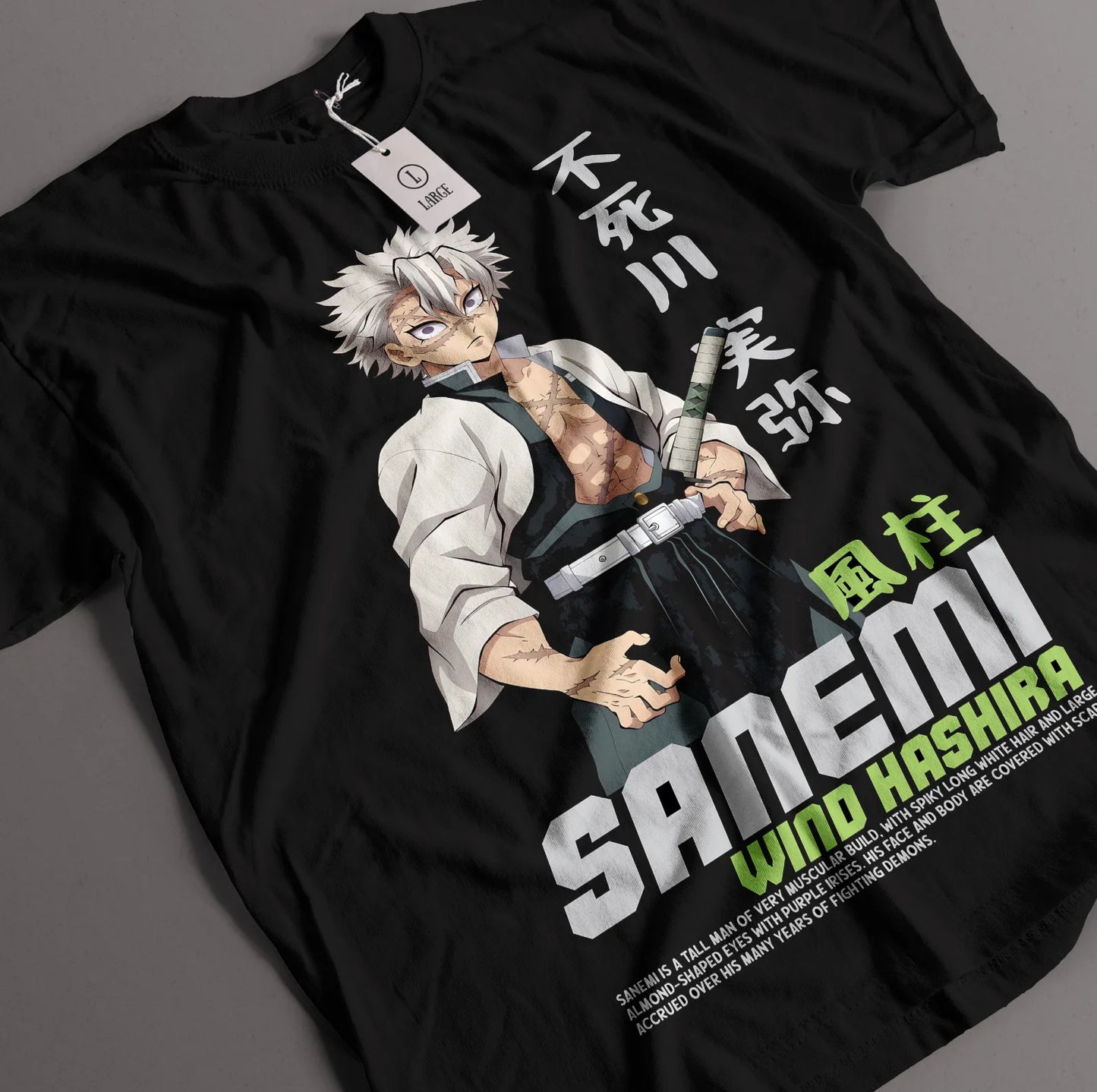 Sanemi Kokushibo Wind Hashira T-Shirt - Demon Slayer Anime Tee