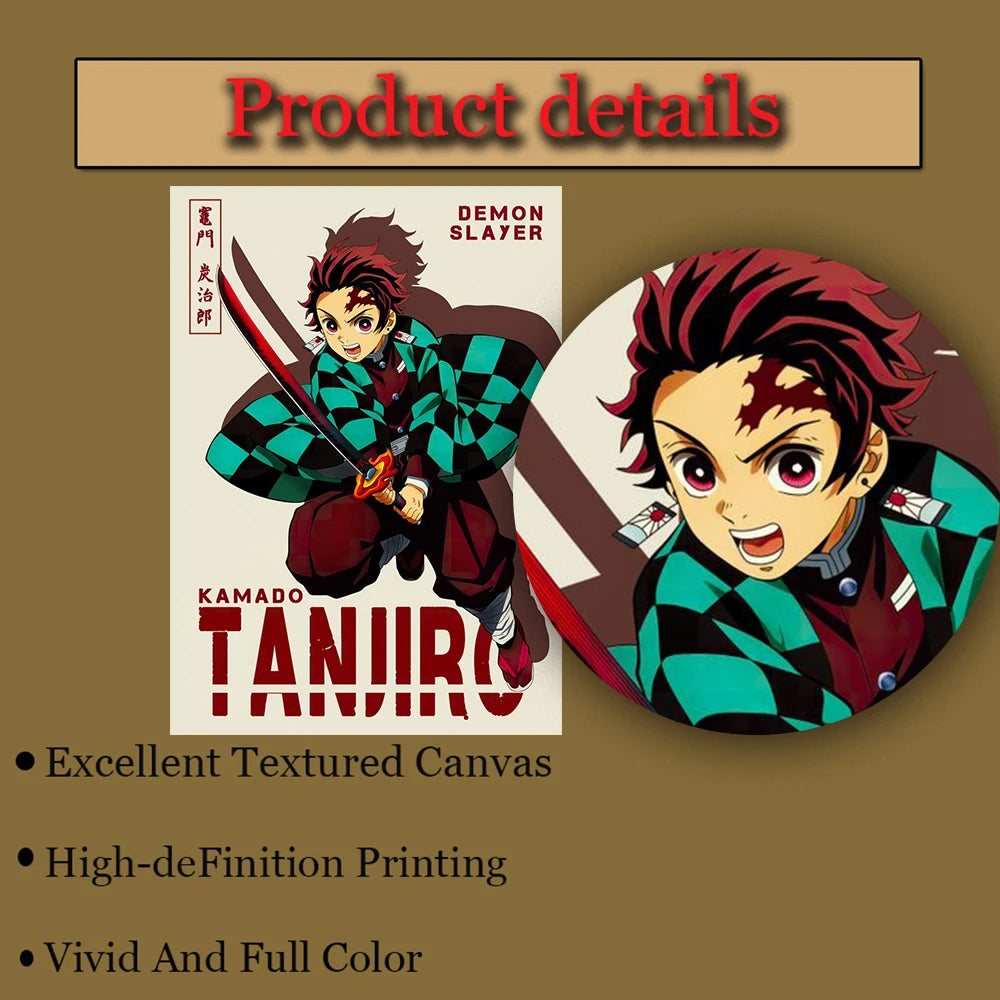 Anime Demon Slayer Canvas Poster - Tanjirou & Nezuko Wall Art