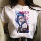 Jinx Arcane Casual Cartoon Print T-Shirt