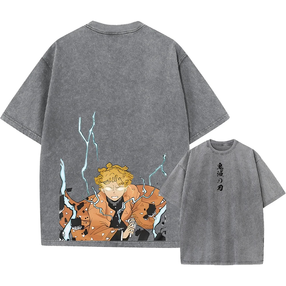 Harajuku Demon Slayer Vintage Oversized Graphic T-Shirt