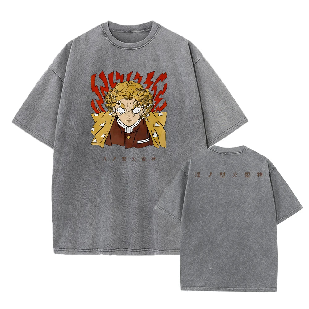 Harajuku Demon Slayer Vintage Oversized Graphic T-Shirt