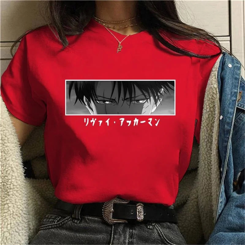 Anime Levi Ackerman Graphic T-Shirt for Women