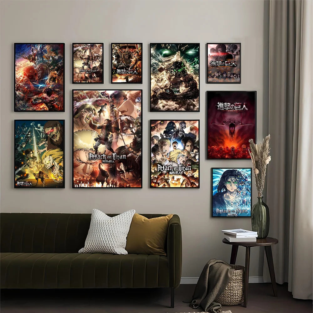 Anime Attack on Titan Vintage HD Quality Wall Art Poster