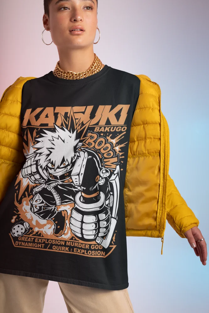 Bakugo Katsuki Anime T-Shirt - MHA Hero Tee for Women