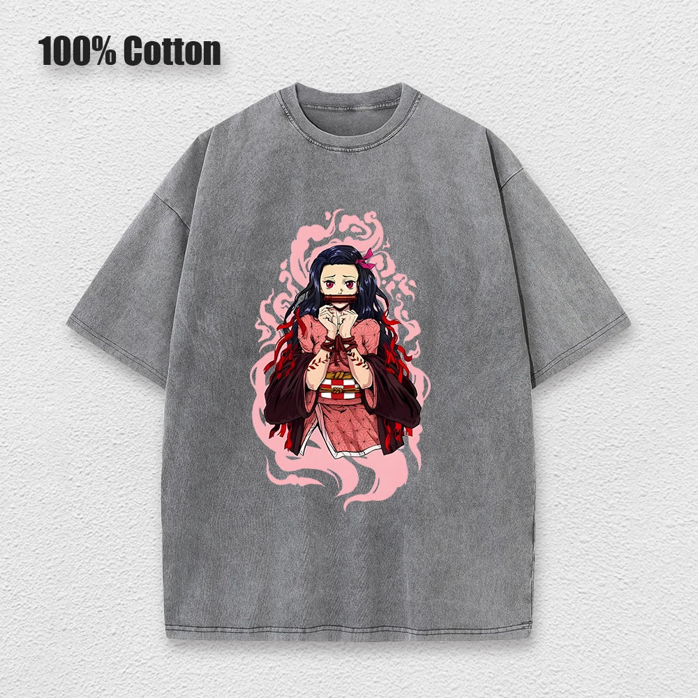 Harajuku Demon Slayer Vintage Oversized Graphic T-Shirt