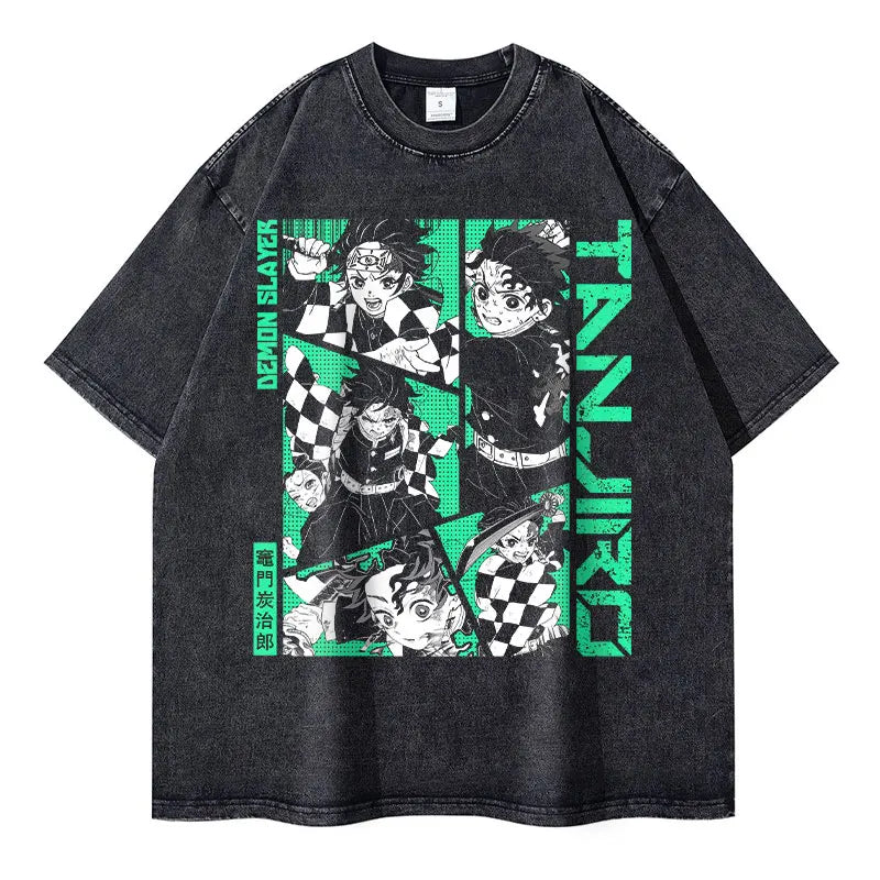 Anime Demon Slayer Vintage Washed T-Shirt