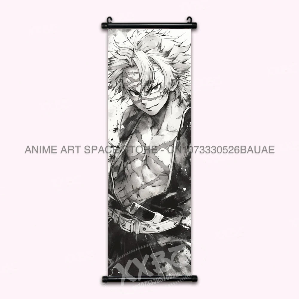 Demon Slayer Rengoku Kyoujurou Canvas Wall Art Scroll