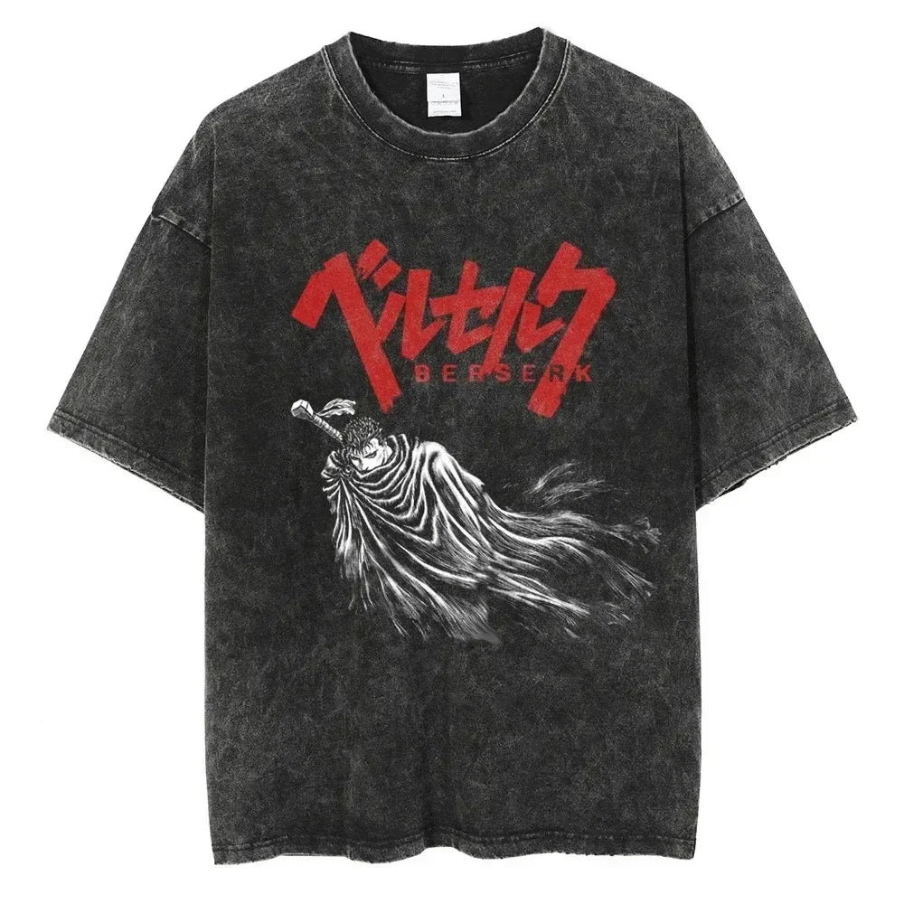 Vintage Washed Berserk Guts Graphic T-Shirt for Men