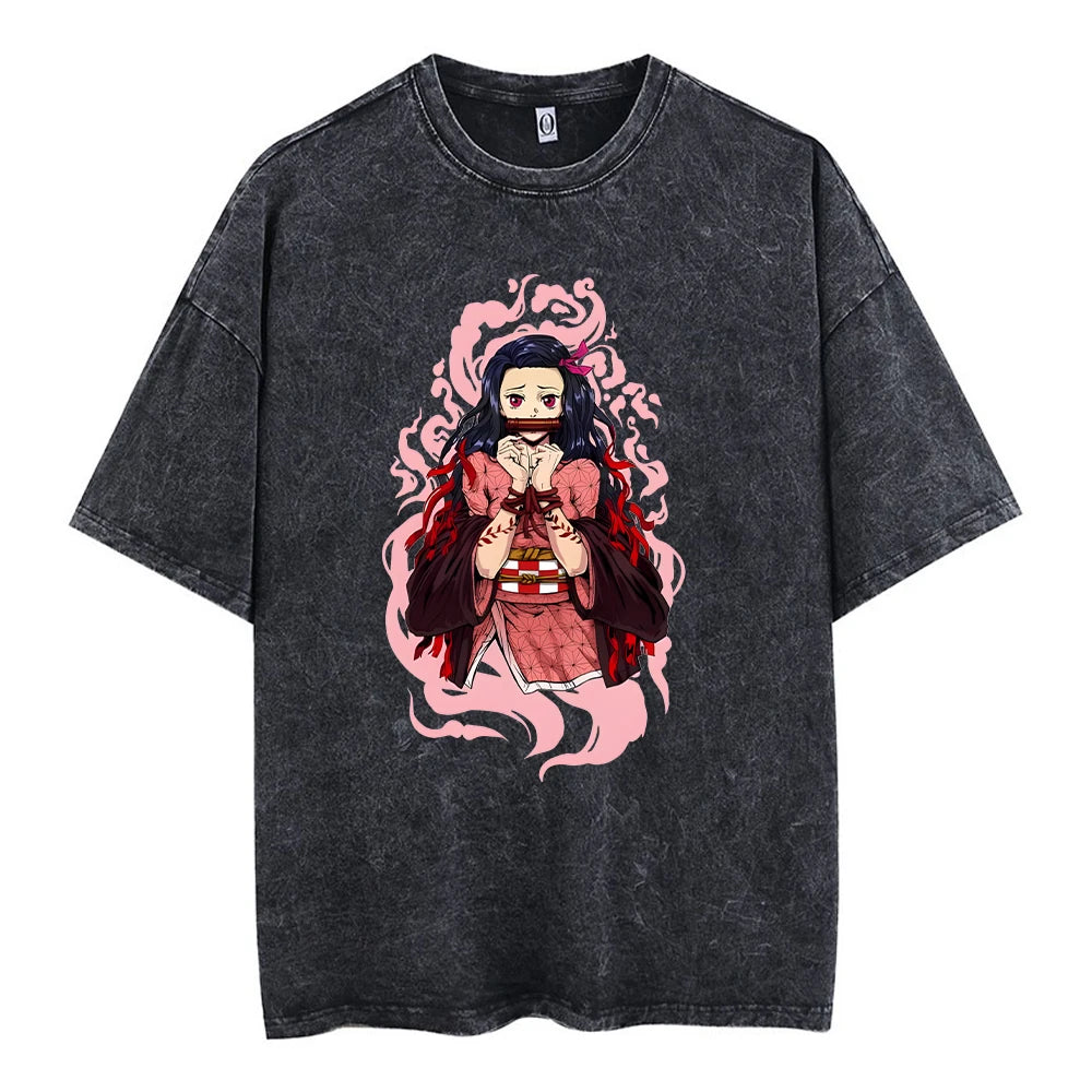 Harajuku Demon Slayer Vintage Oversized Graphic T-Shirt