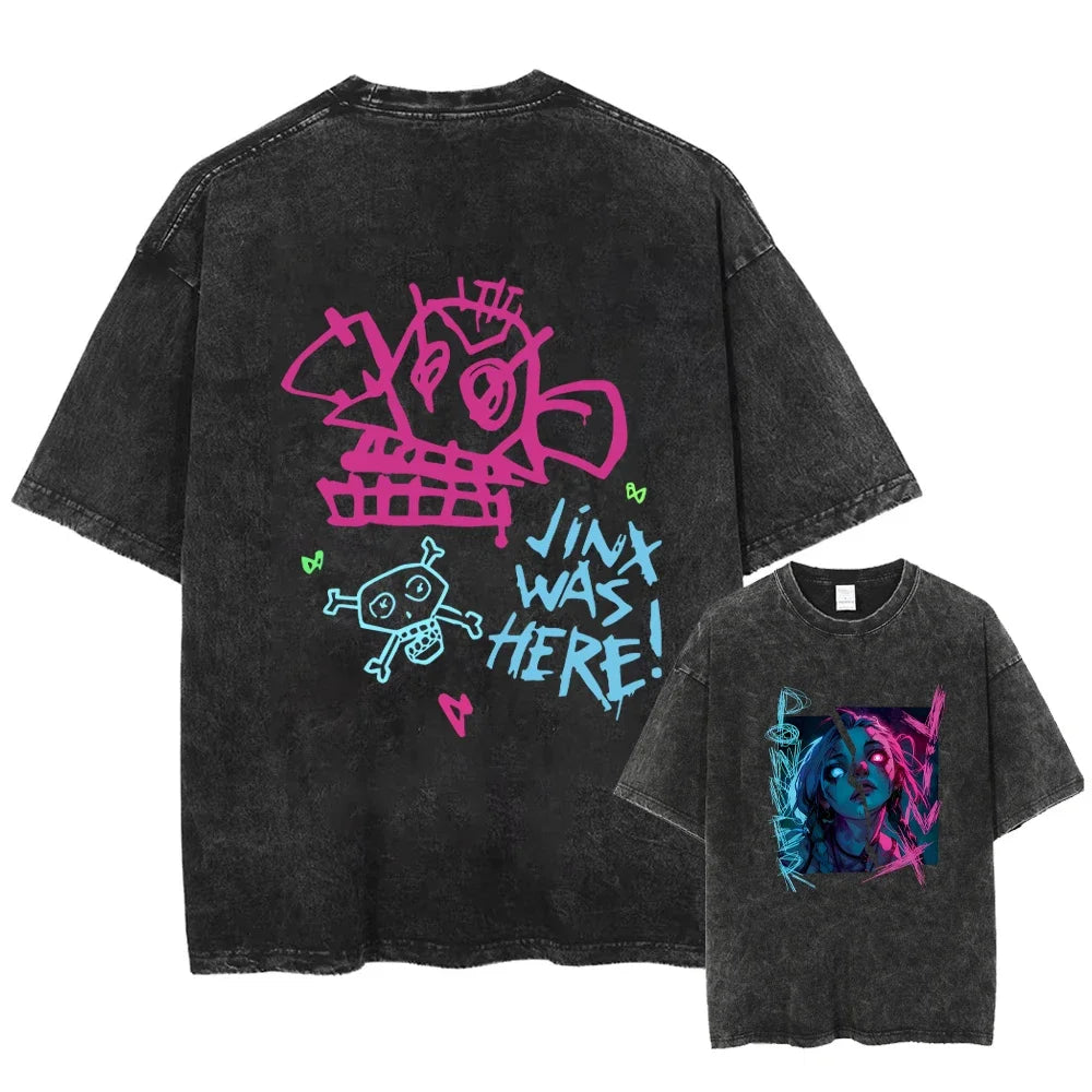 Arcane Jinx Vintage Graffiti T-Shirt for Men and Women