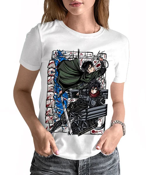 Anime Attack on Titan Levi & Mikasa Unisex T-Shirt