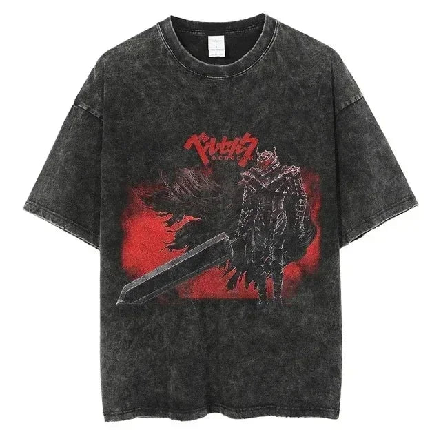 Vintage Washed Berserk Guts Graphic T-Shirt for Men