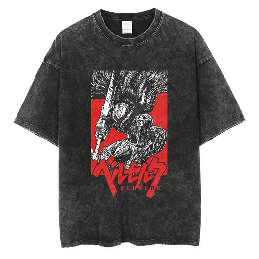 Vintage Washed Berserk Guts Graphic T-Shirt for Men