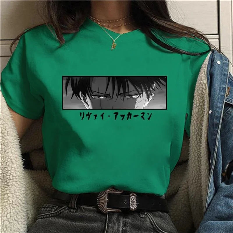 Anime Levi Ackerman Graphic T-Shirt for Women