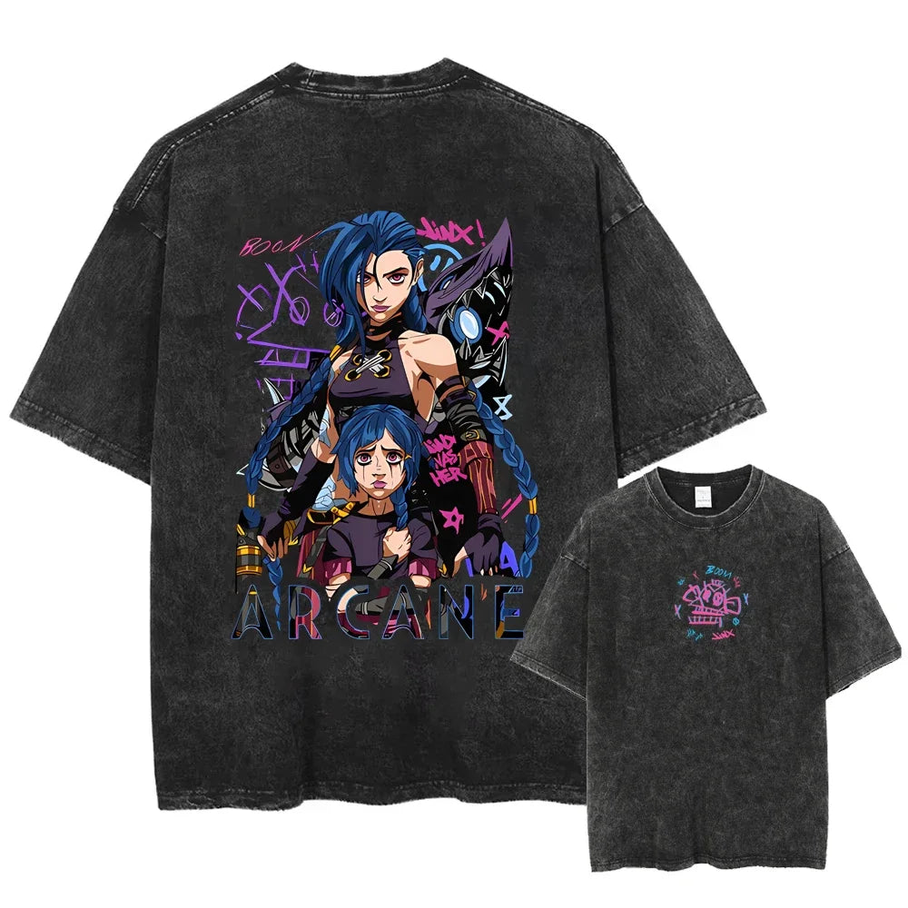 Arcane Jinx Vintage Graffiti T-Shirt for Men and Women