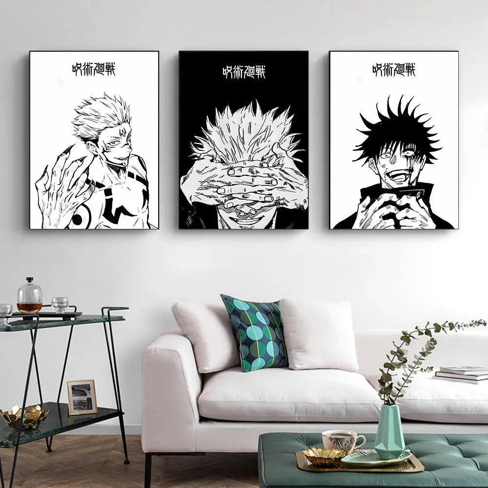 Jujutsu Kaisen Abstract Anime Canvas Art - Kinji Hakari & Satoru Gojo