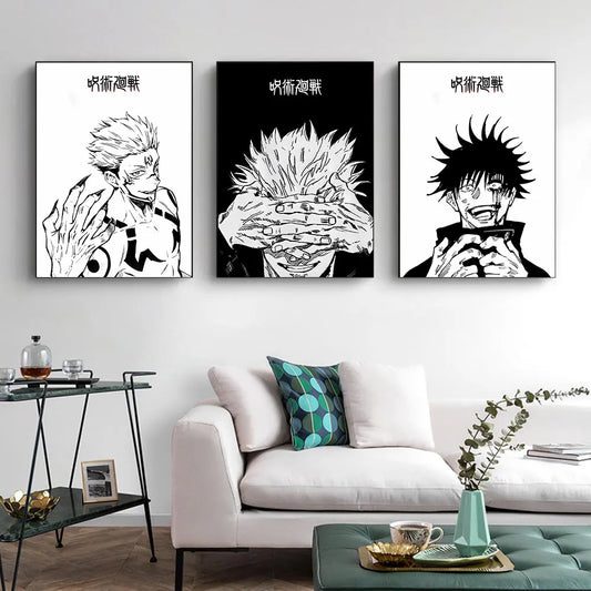 Jujutsu Kaisen Abstract Anime Canvas Art - Kinji Hakari & Satoru Gojo