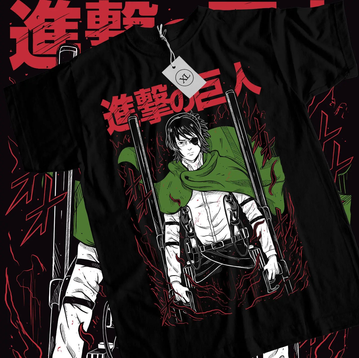 Attack on Titan AOT Hange Zoe T-shirt - Levi & Eren