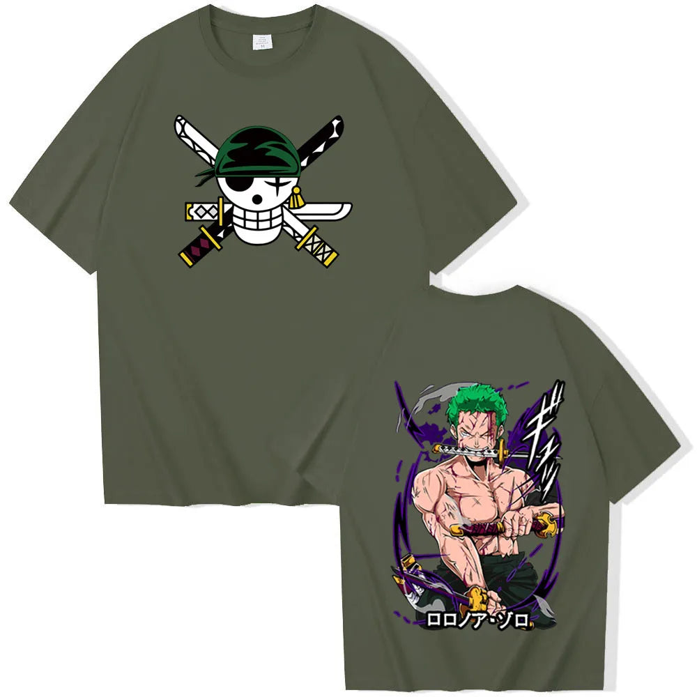 Anime One Piece Zoro T-Shirt - Harajuku Hip Hop Style