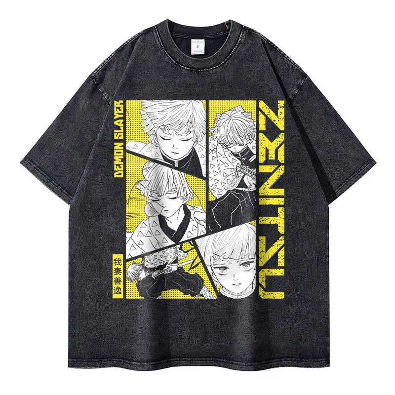 Anime Demon Slayer Vintage Washed T-Shirt