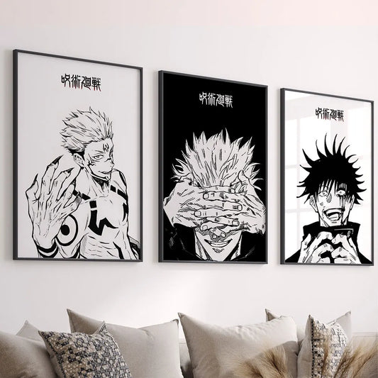 Jujutsu Kaisen Abstract Anime Canvas Art - Kinji Hakari & Satoru Gojo