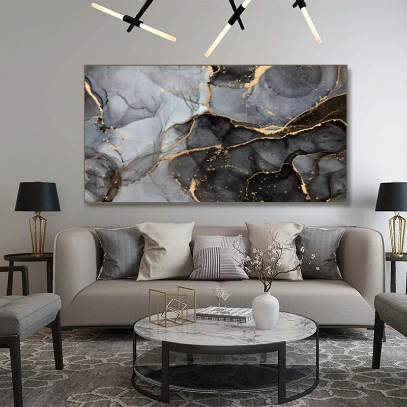 Modern Abstract Marble Canvas Art Print for Home Decor