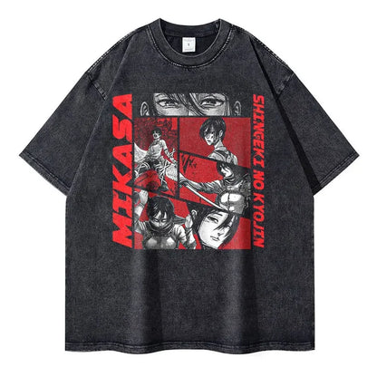 Anime Attack On Titan Oversized Vintage T-Shirt