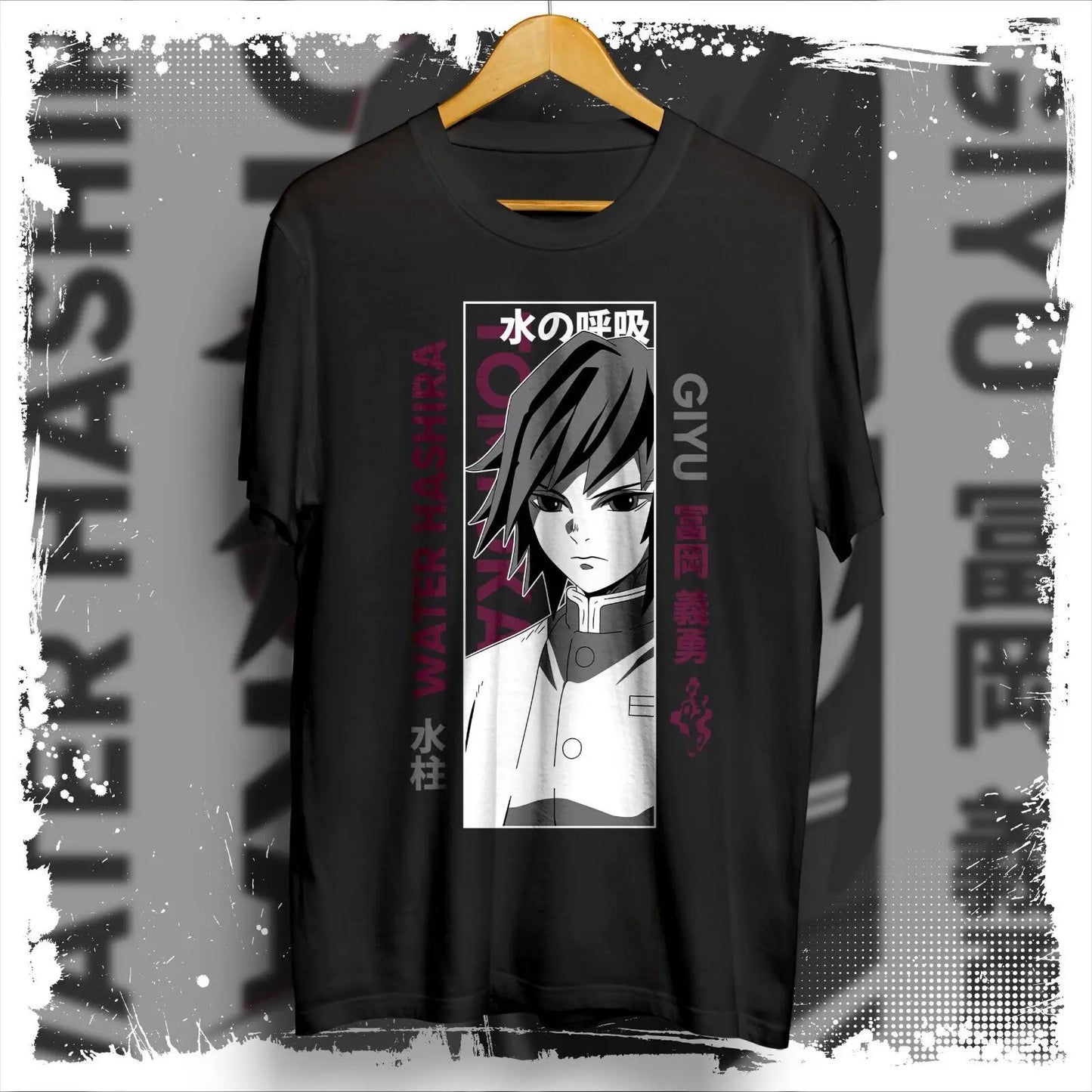 Giyu Water Hashira Anime Graphic Tee - Demon Slayer Shirt