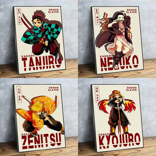 Anime Demon Slayer Canvas Poster - Tanjirou & Nezuko Wall Art