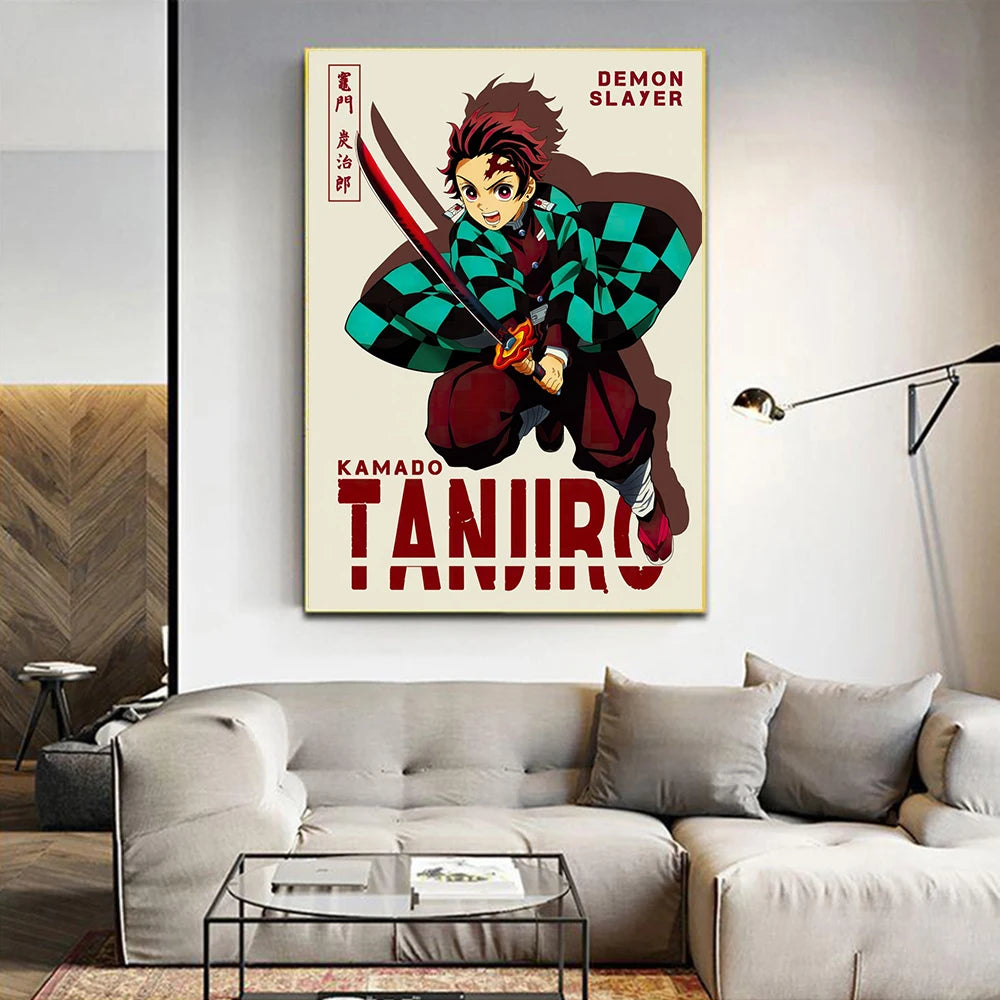 Anime Demon Slayer Canvas Poster - Tanjirou & Nezuko Wall Art